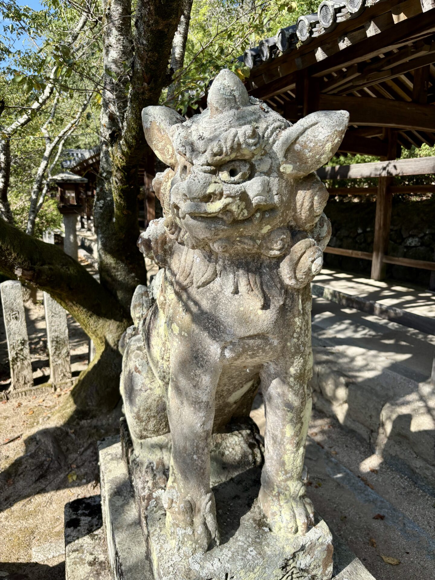 歴史を感じる狛犬