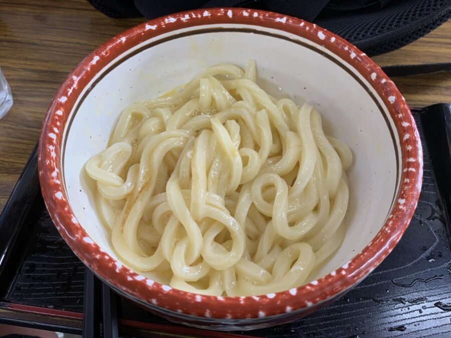 釜玉うどん中