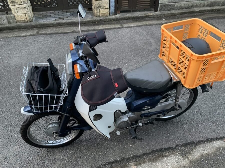 スーパーカブハンドルカバー装着全体