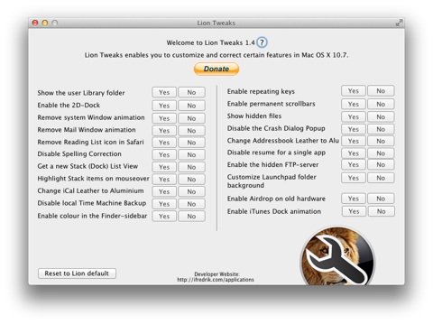Lion Tweaks