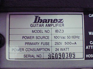 Ibanez IBZ3 のスペック