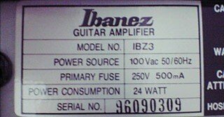 Ibanez IBZ3 と言う自宅練習用ギターアンプ