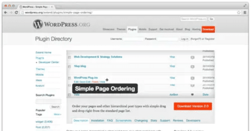 [ Simple Page Ordering ] ドラッグ＆ドロップで固定ページの並び替えができる WordPress プラグイン