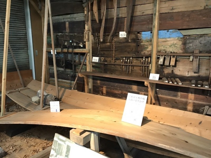 木造船製作現場の再現ジオラマ