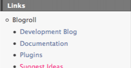 WordPress テーマ Vicuna のサイドバーに、リンク ( Blogroll ) を表示する