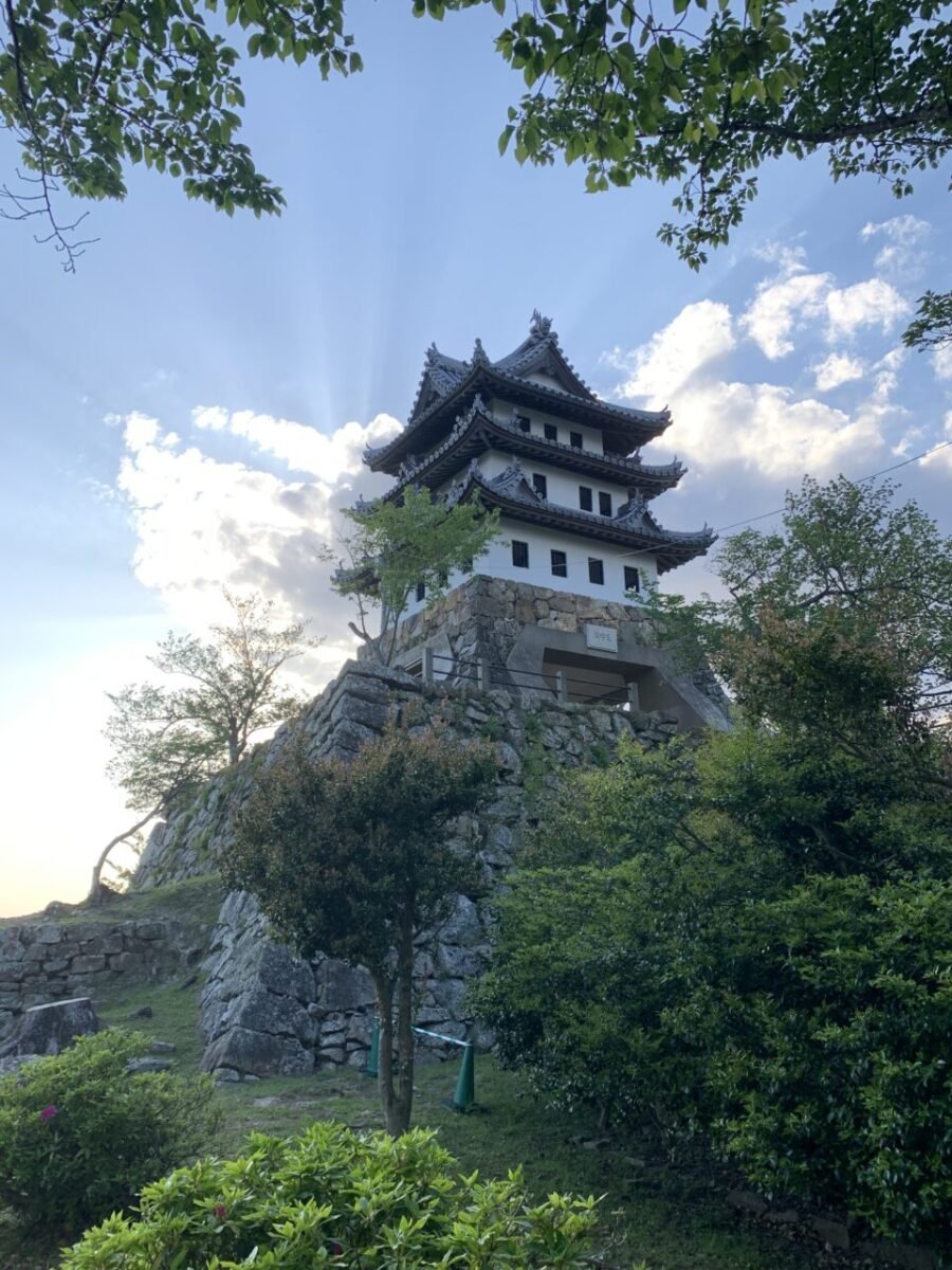 振り返って見る天守閣